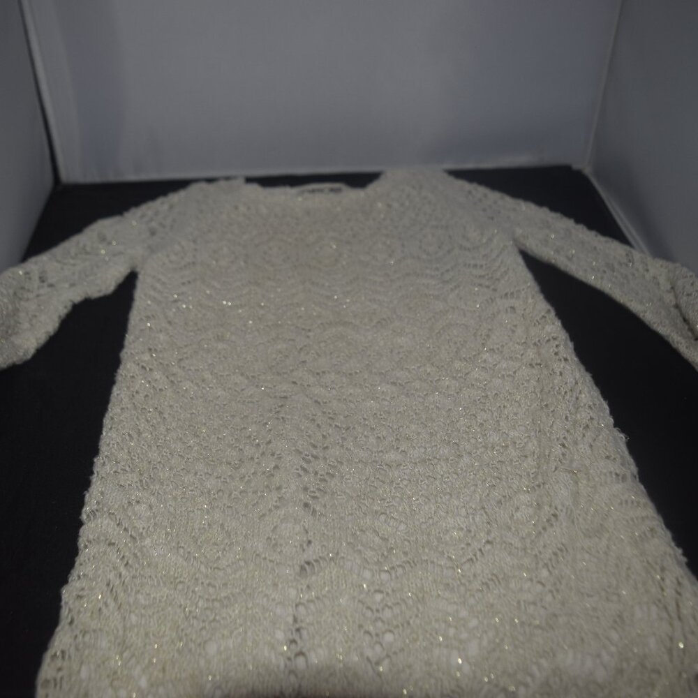 White sparkly Knit Cherokee Dress 4-5 (xs)
